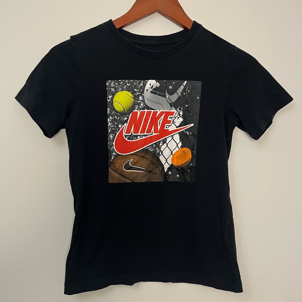 Nike Black Tee with White Logo